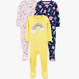 Simple Joys by Carter's Toddlers Snug-Fit Footed Cotton Pajamas, 3pk - Yellow